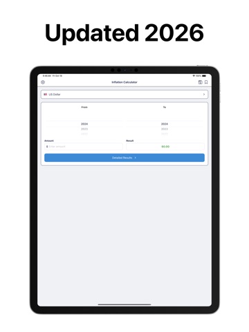 Inflation Calculator & Data iPad screenshot