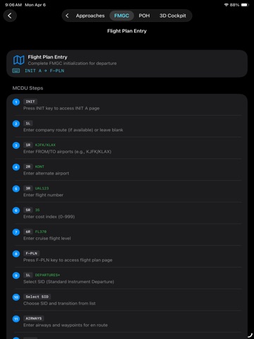 Orch A320 Guide iPad screenshot