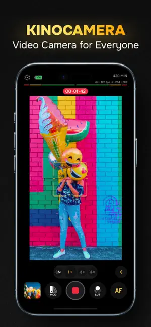 KinoCamera: Video Camera Pro iPhone screenshot 1