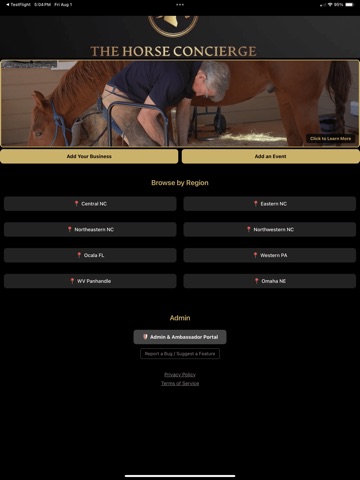 The Horse Concierge iPad screenshot