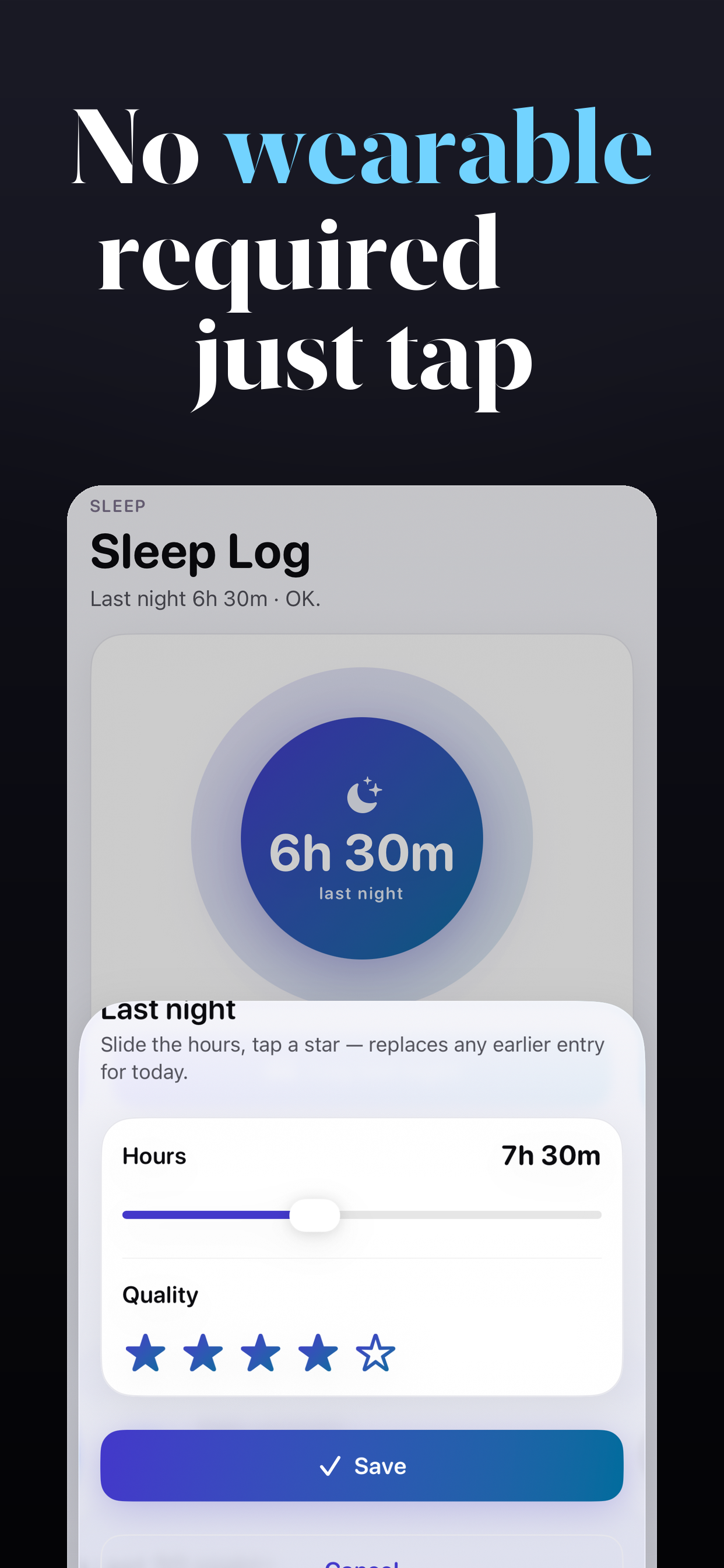 Sleep Log - Hours & Quality screenshot 3