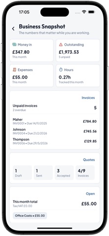 Virgol Invoicing for Tradesmen screenshot
