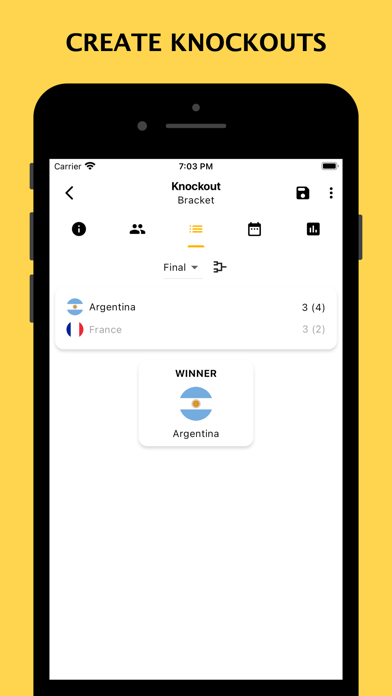 Winner - Tournament Maker App Screenshot