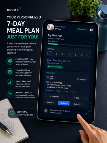 RunFit: AI Diet & Fitness iPad screenshot