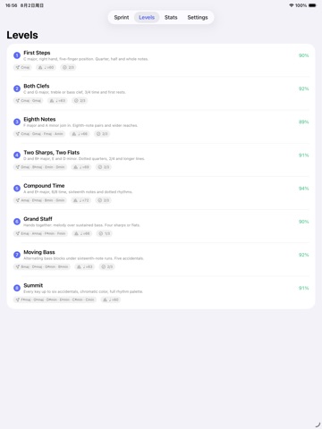 SightSprint Piano Reader iPad screenshot