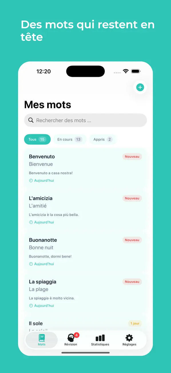 Screenshot #1 pour RemindVocab - Apprends