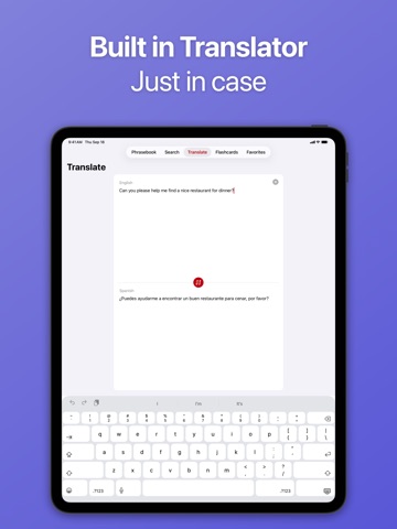 SpeakEasy Spanish Phrasebook iPad screenshot