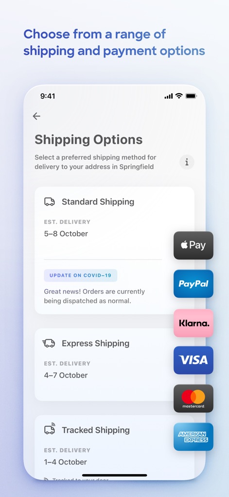 Popsa | Print Your Photos - Users benefit from a range of "Shipping Options," including "Standard" and "Express" delivery, complemented by a versatile selection of payment methods such as "Apple Pay" and "PayPal" for a convenient checkout.