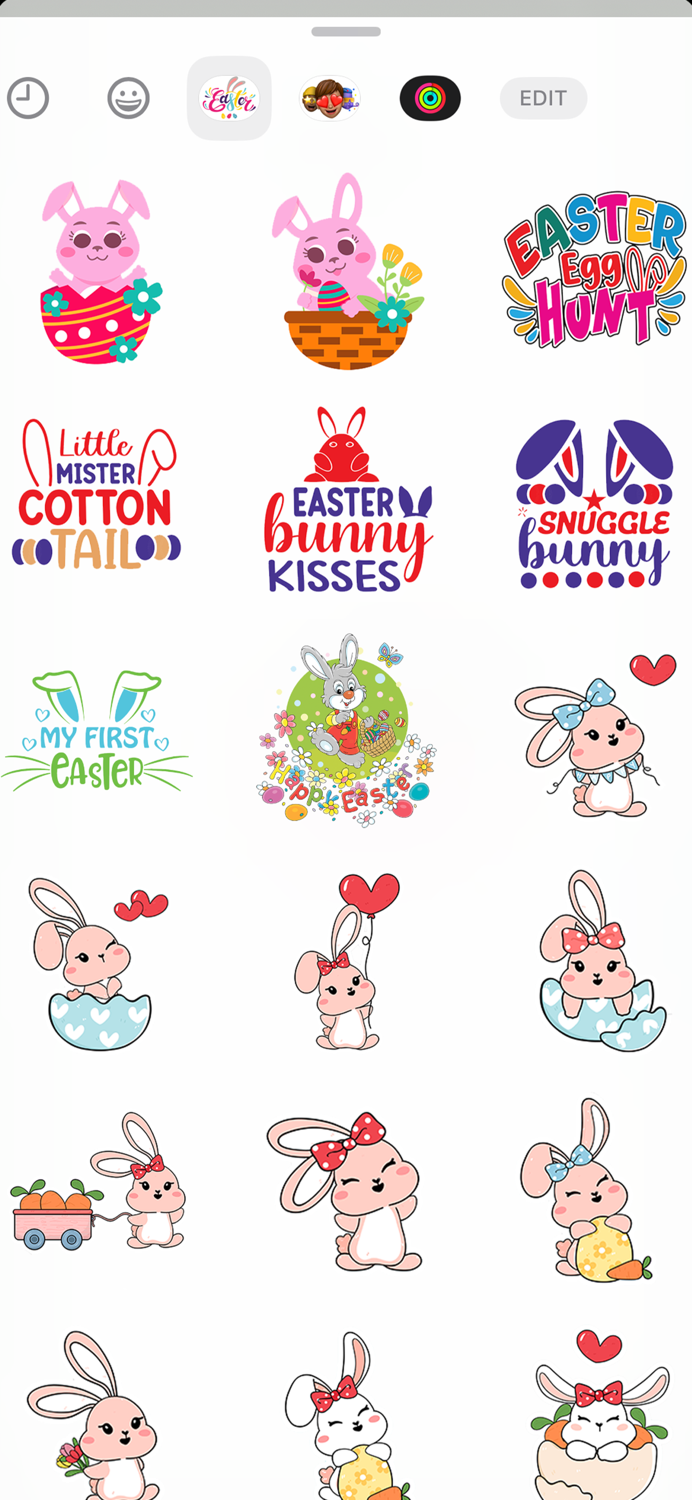 Easter Bunny Stickers Set