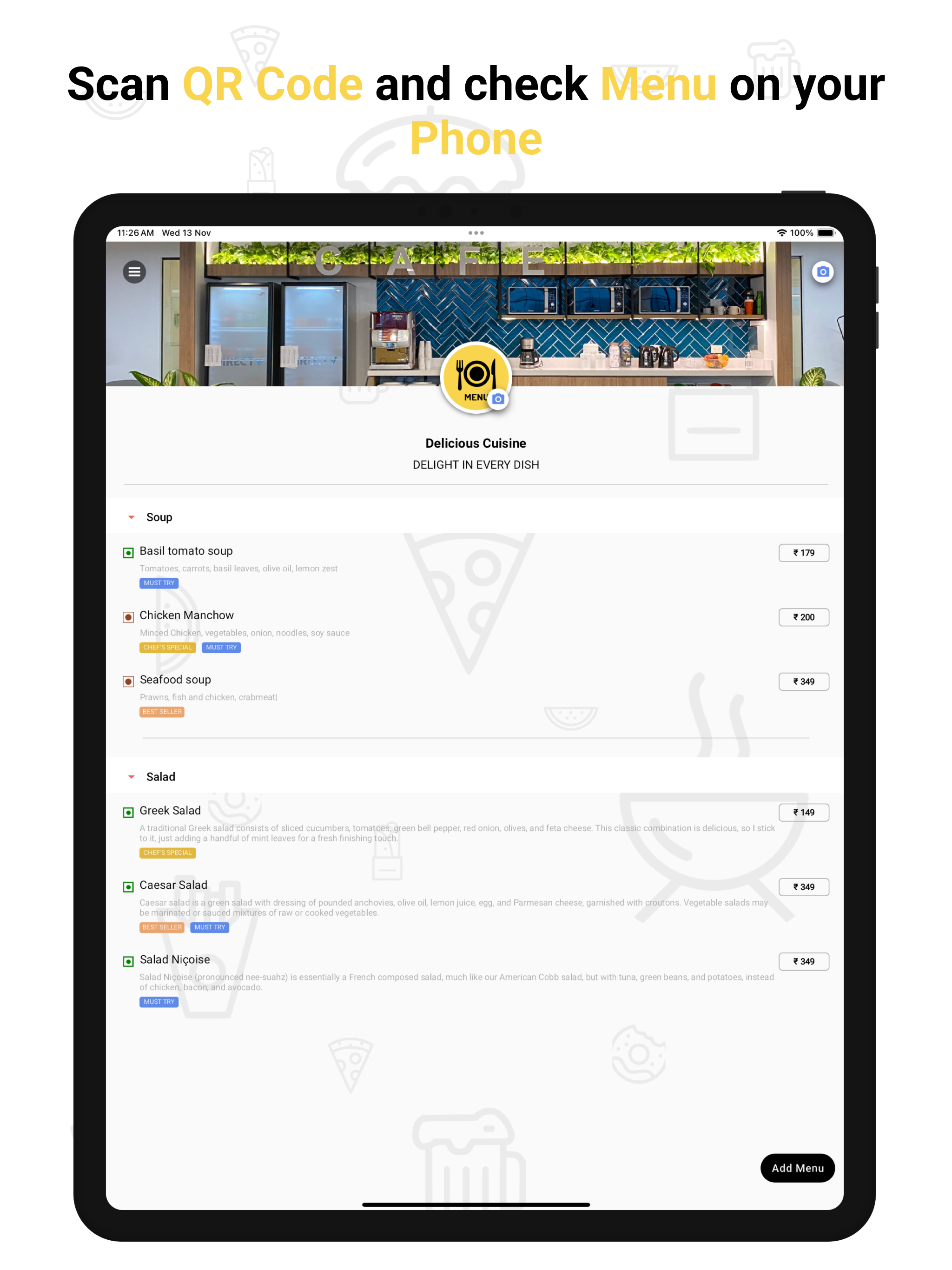 Smart Menu : Point & See Menus