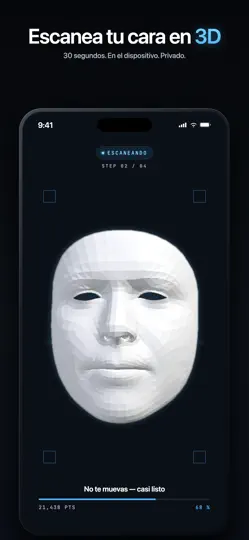 Captura de pantalla de Skanyl: Escáner Facial 3D en iPhone 1