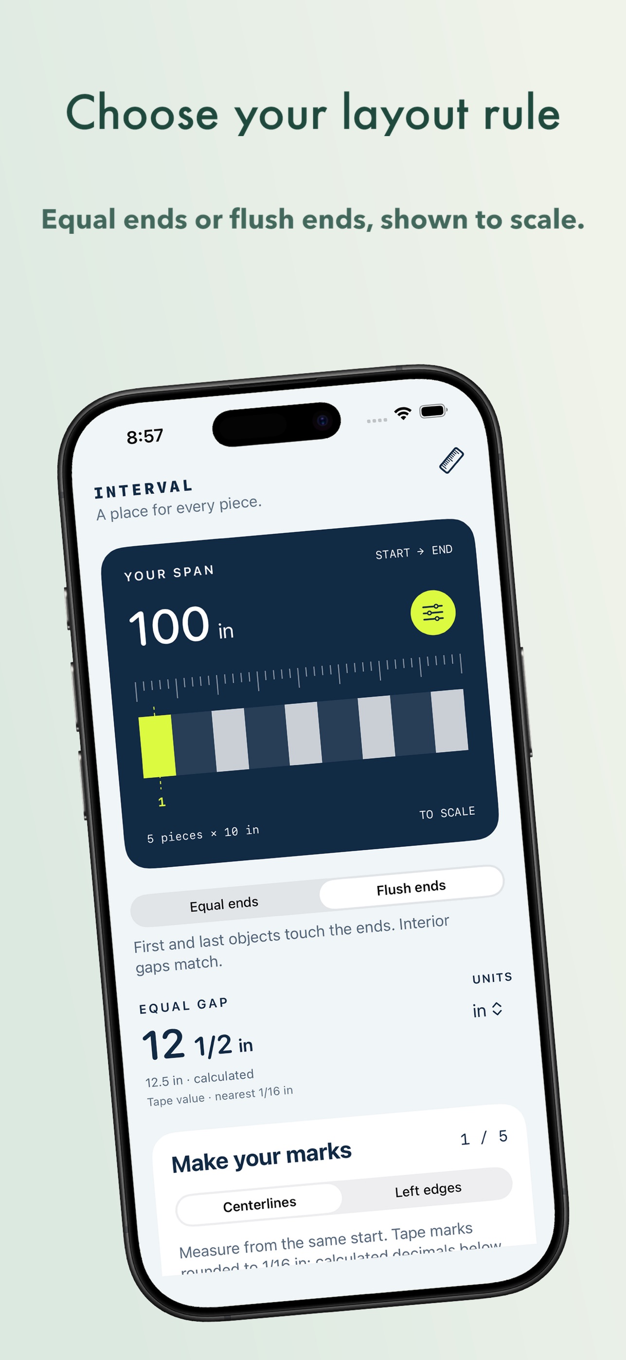 Screenshot 2 of Interval - Spacing Calculator