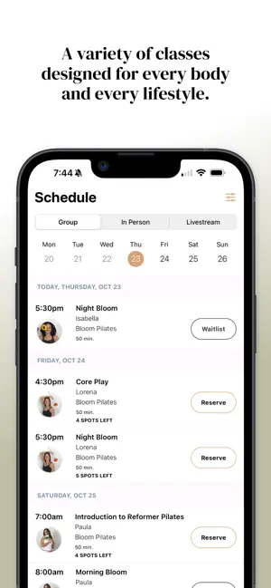 myBloomPilates screenshot 3