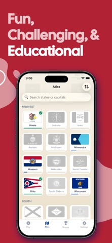 States, Capitals & Flags Quiz iPhone screenshot