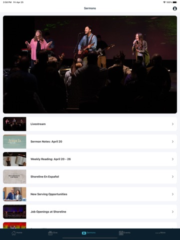 Shoreline.Church iPad screenshot