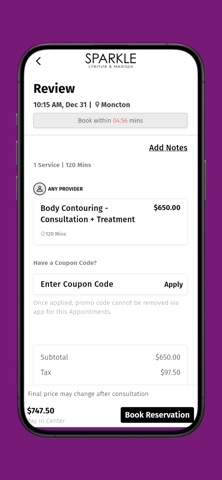 Sparkle Lifestyle and MediSpa screenshot
