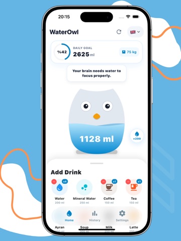 WaterOwl: Drink Water Reminder iPad screenshot