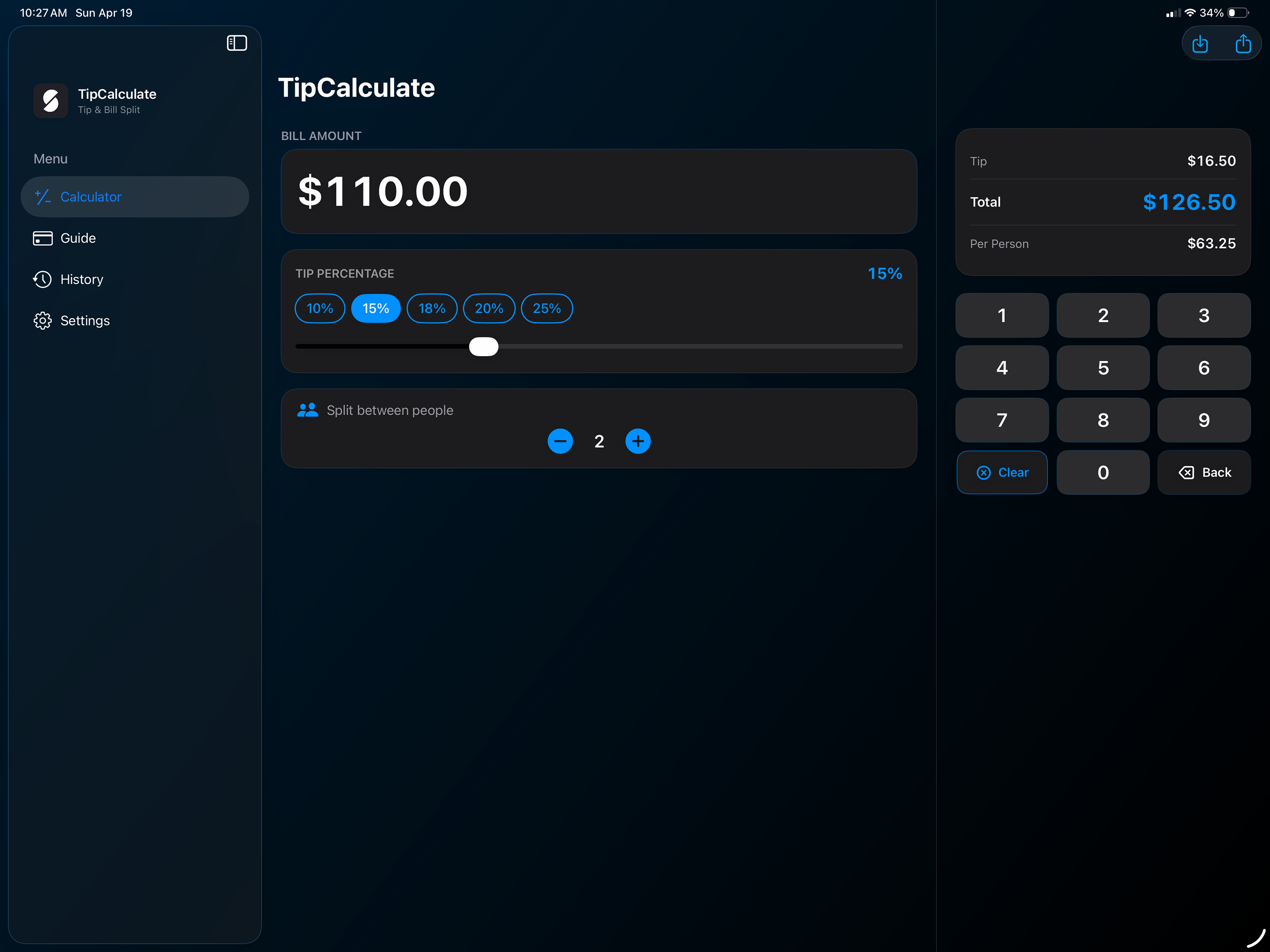 Tip and Bill Split Calculator screenshot 6