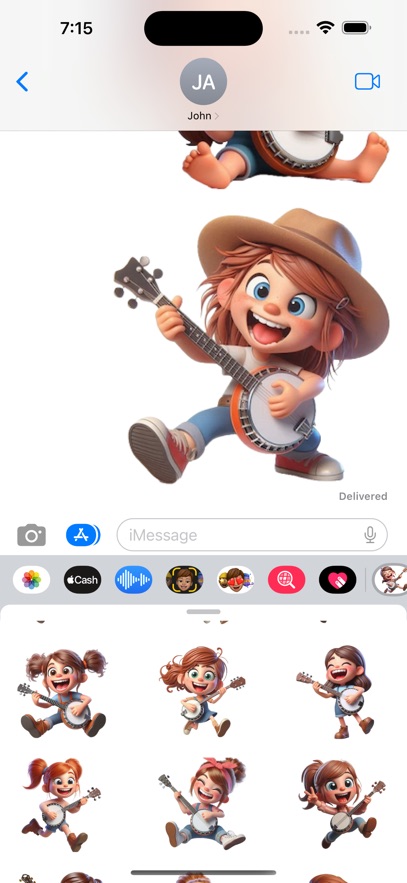 Banjo Girl Stickers