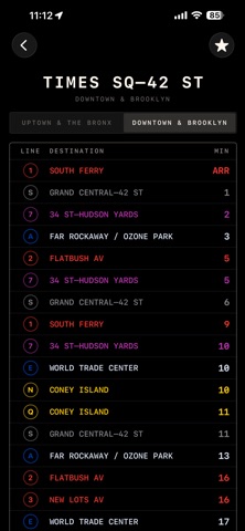 Subway: Real-Time Arrivals Screenshot 2 of 5