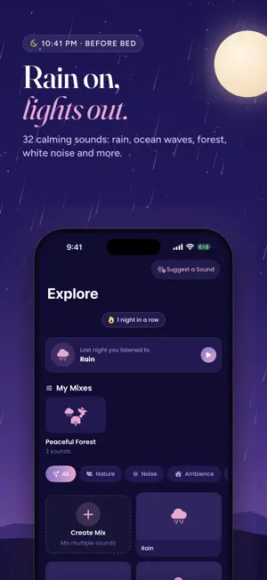 Uyku: Rain & Sleep Sounds screenshot 2