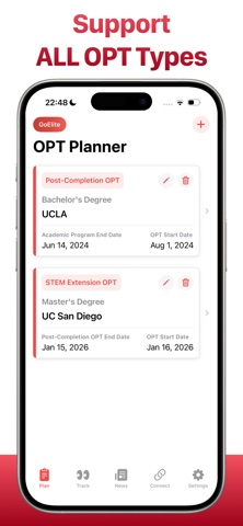 OPTimize: F-1 Visa OPT Planner screenshot