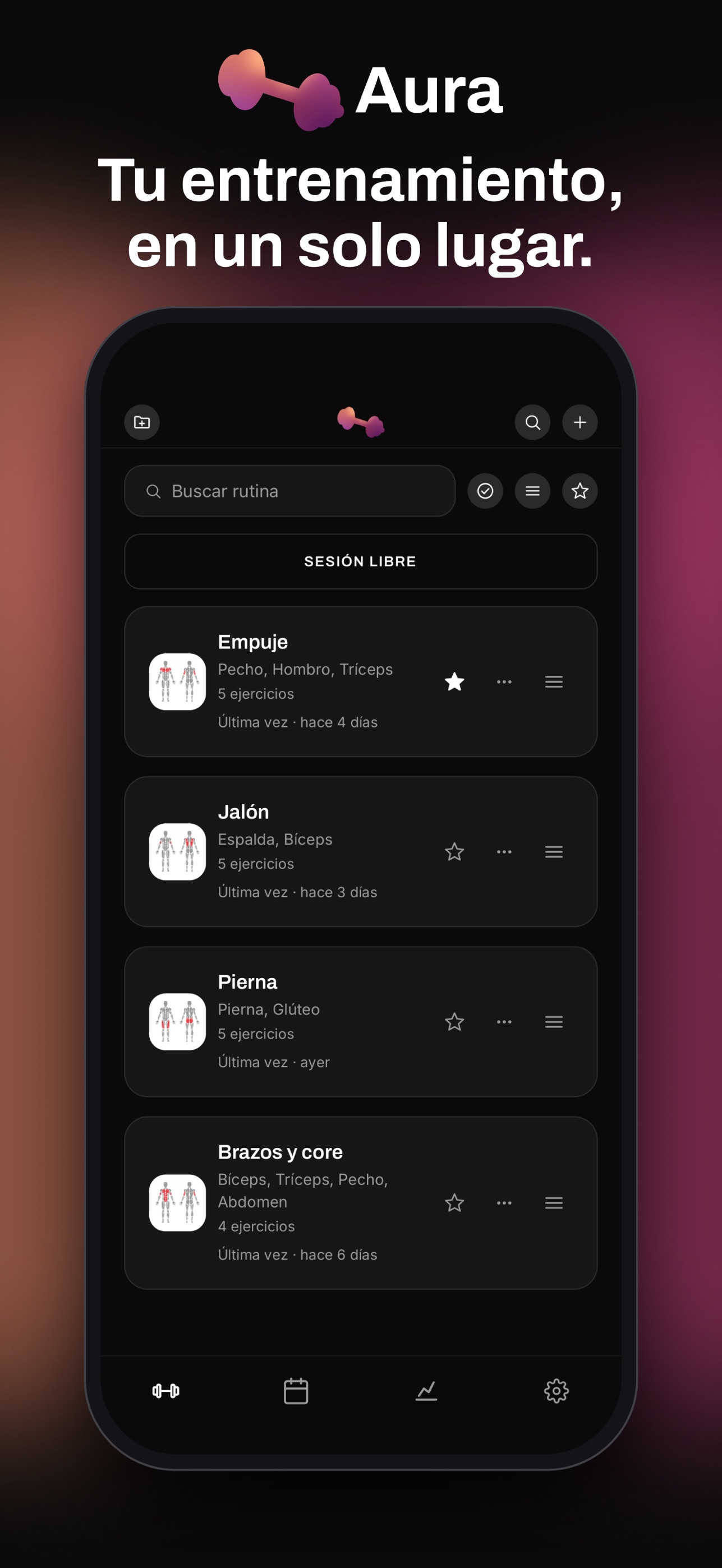 Screenshot 1 of Aura - Gym Tracker