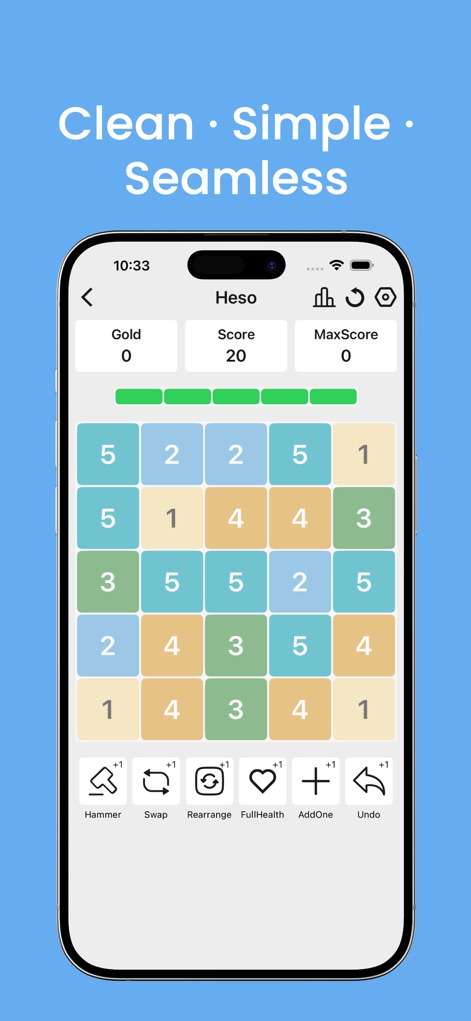 Heso:2048,Sudoku,Minesweeper - Este minijuego original, Heso, desafía a los usuarios a fusionar números en una cuadrícula dinámica de celdas y utilizar herramientas de ayuda como el martillo o el intercambio.
