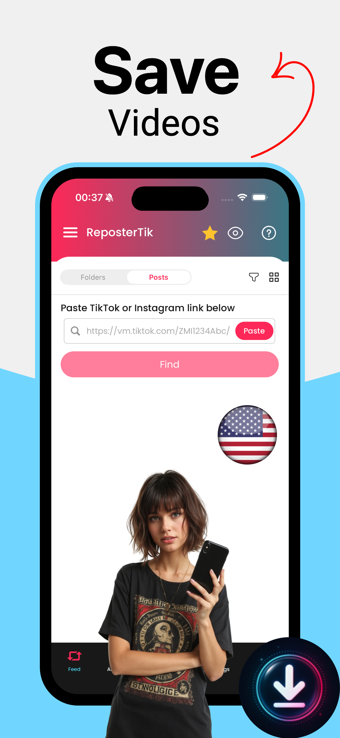 ReposterTik - Save Video