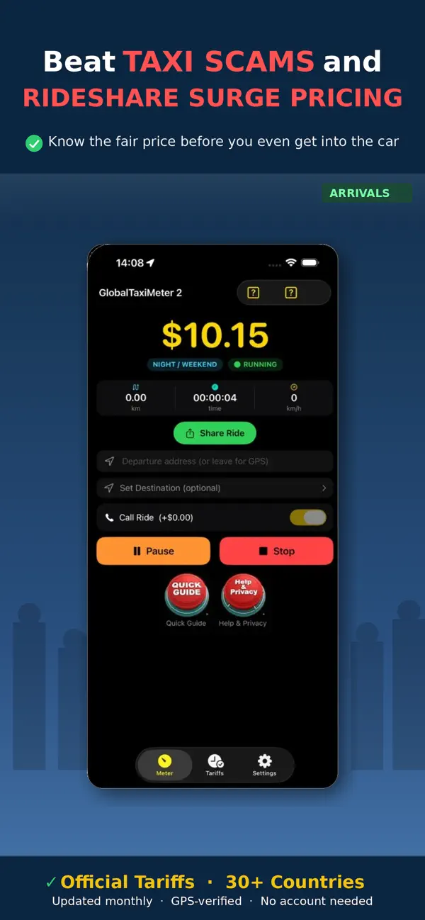 Screenshot #1 pour Global Taxi Fare Calculator