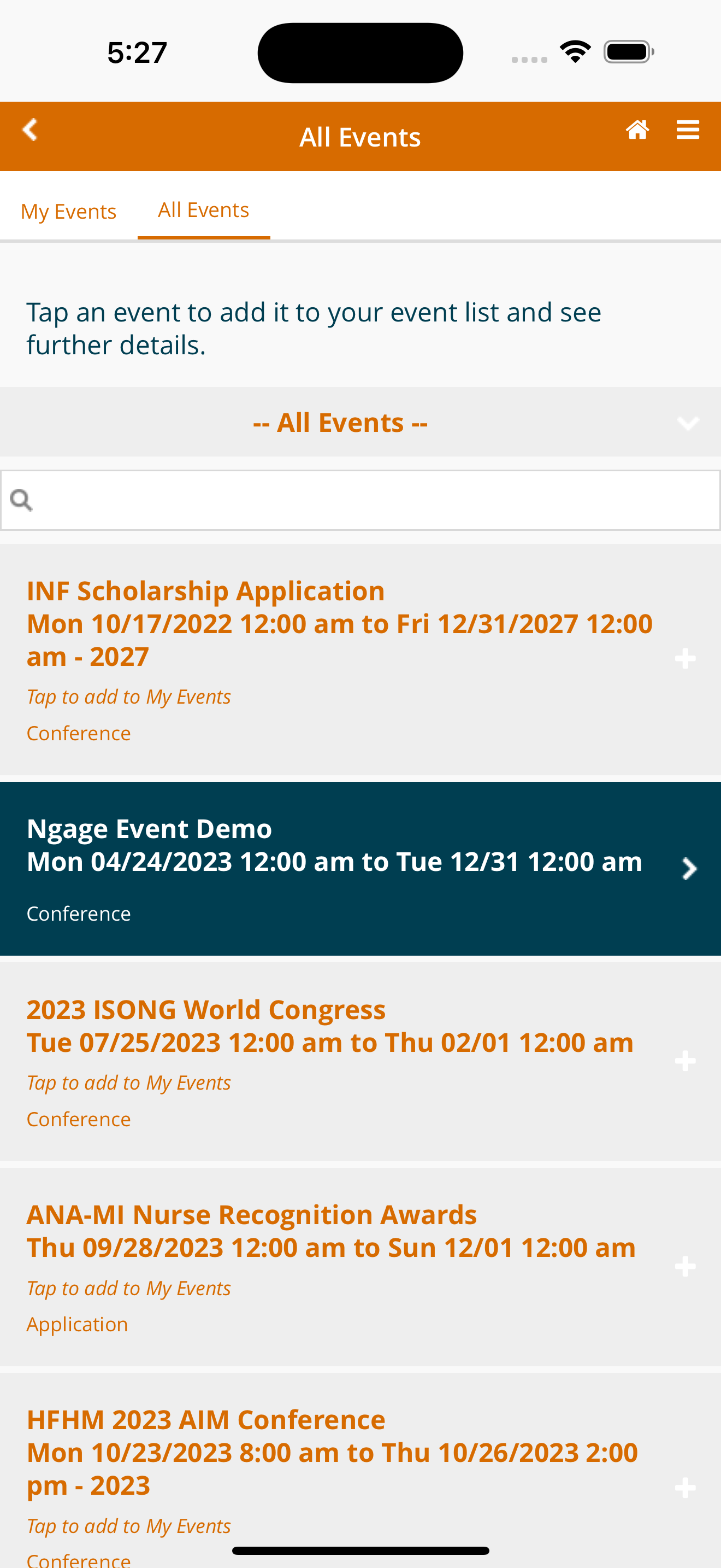 My Ngage Event