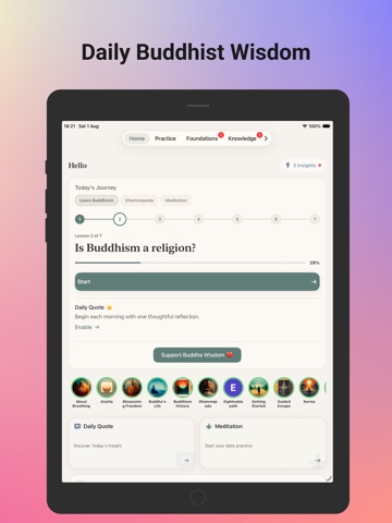 Buddha Wisdom: Buddhism Quotes iPad screenshot