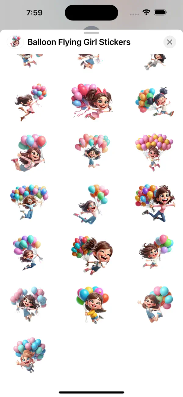 Screenshot #3 pour Balloon Flying Girl Stickers