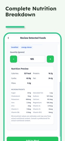 Calorie Tracker & Nutrition AI iPhone screenshot