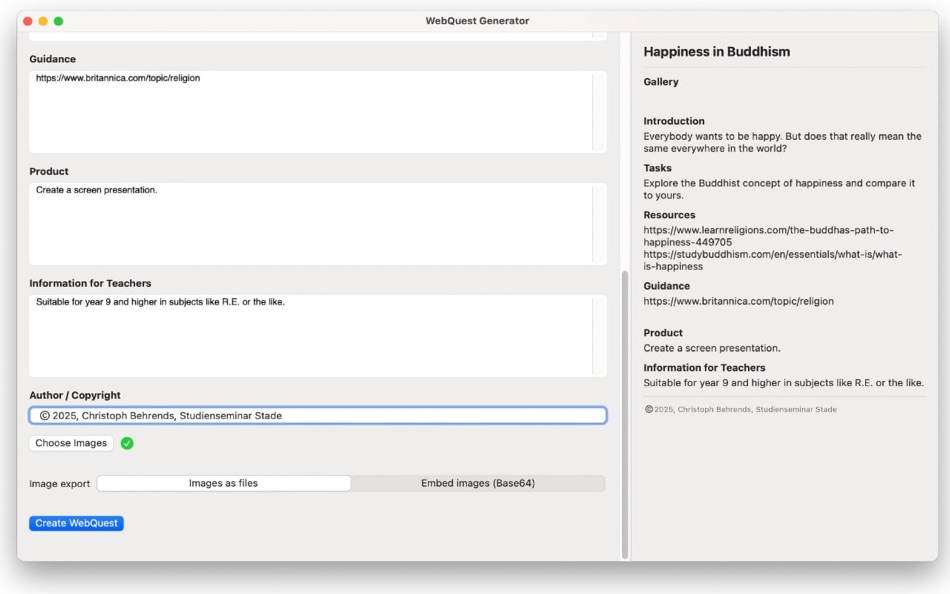#3. WebQuest Generator (macOS) بواسطة: Christoph Behrends