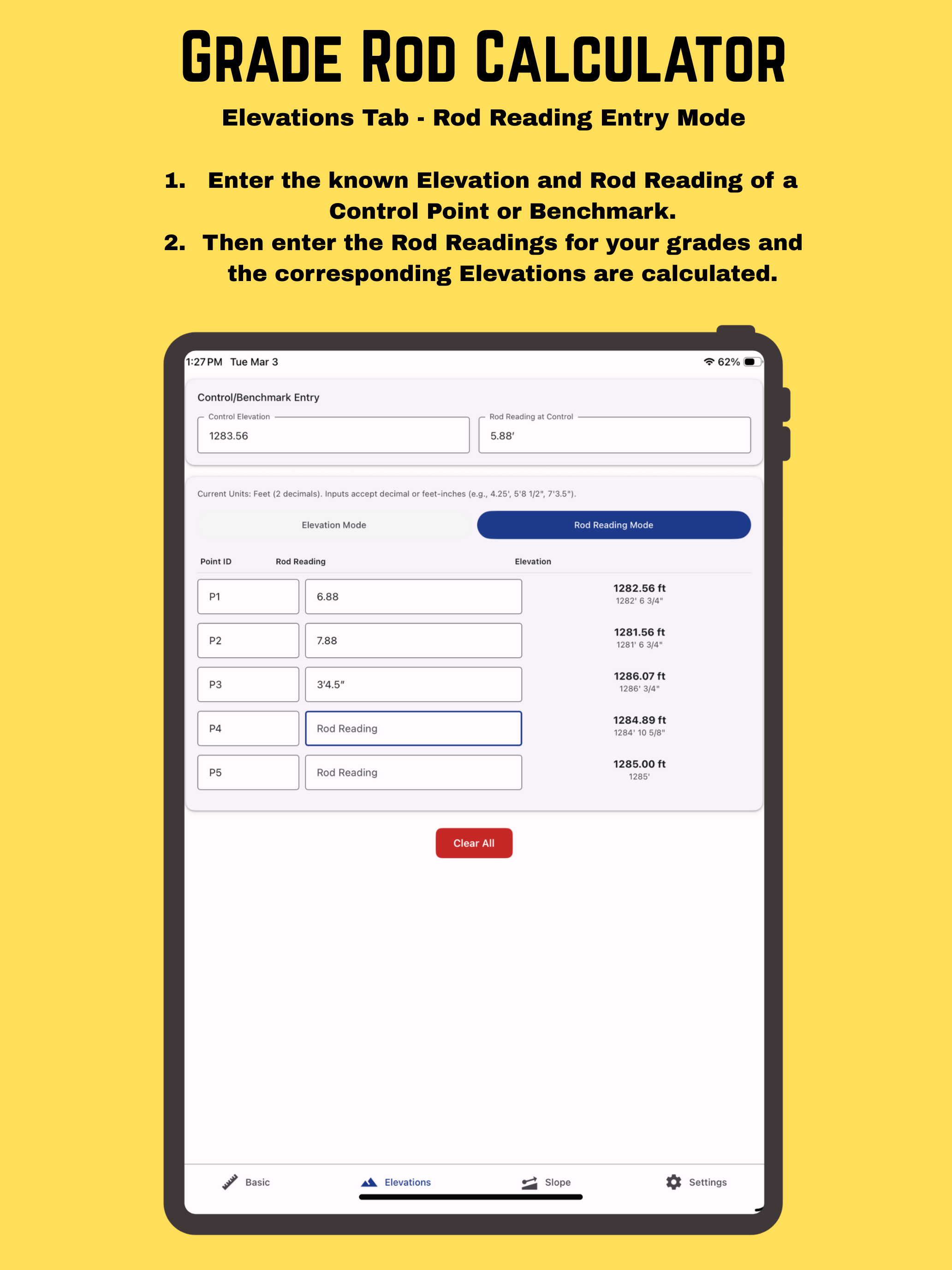Grade Rod Calculator