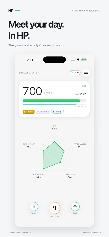 HP — your body's health bar screenshot 1