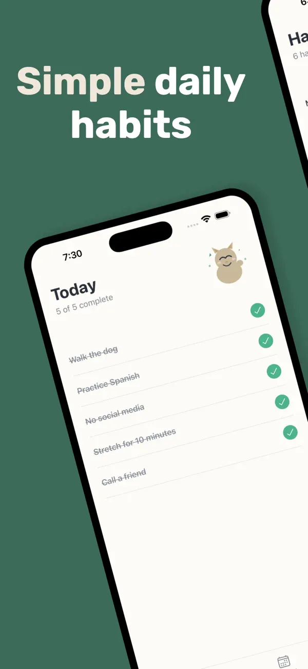 Screenshot #1 pour Habcat: Simple Habit Tracker