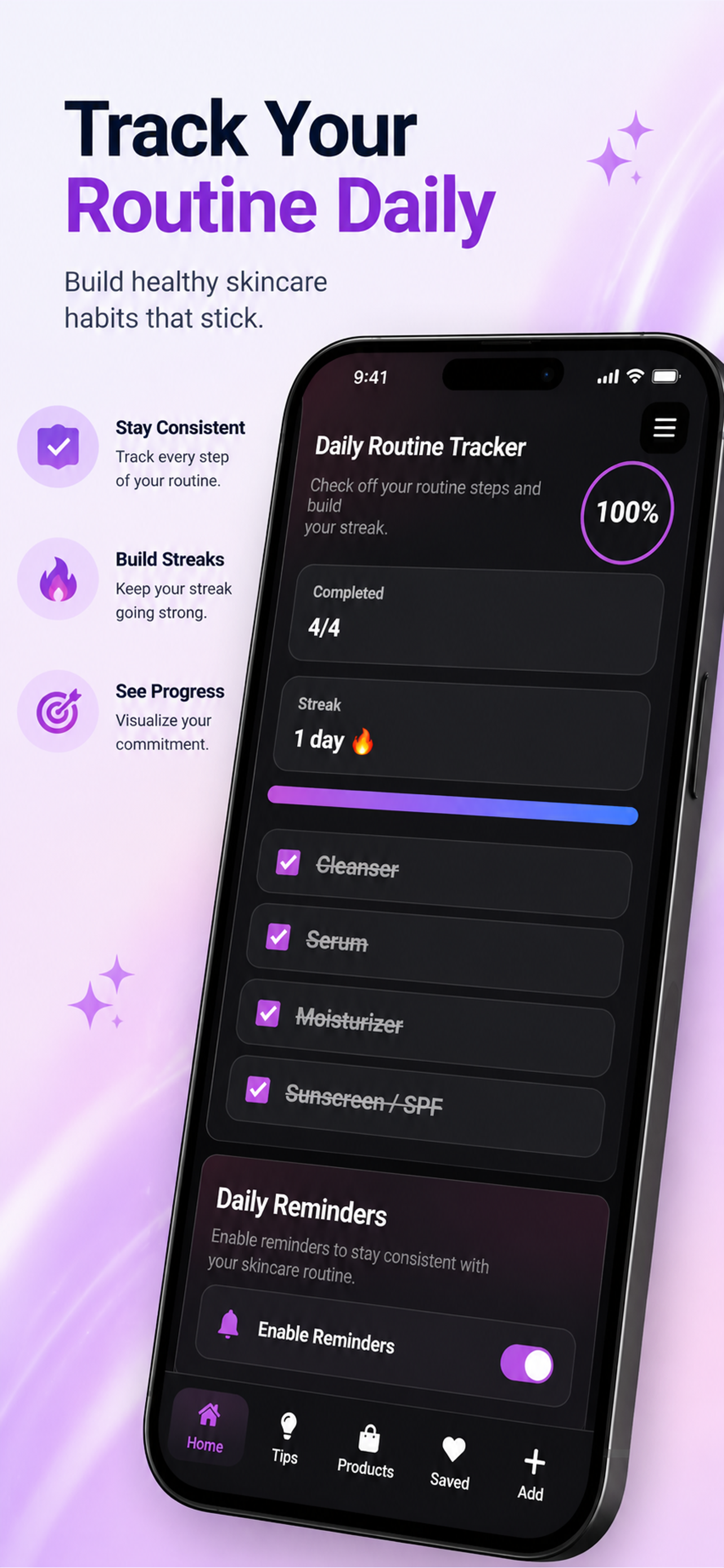 GlowRoutine Skincare Planner screenshot 4