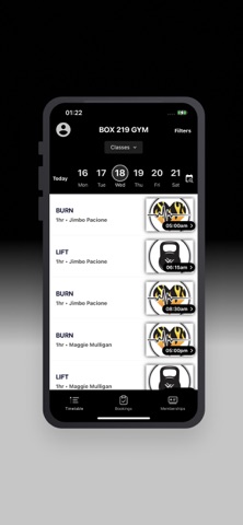 BOX 219 GYM iPhone screenshot