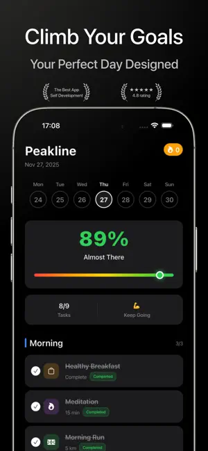 Peakline AI - Level Up Daily screenshot 1