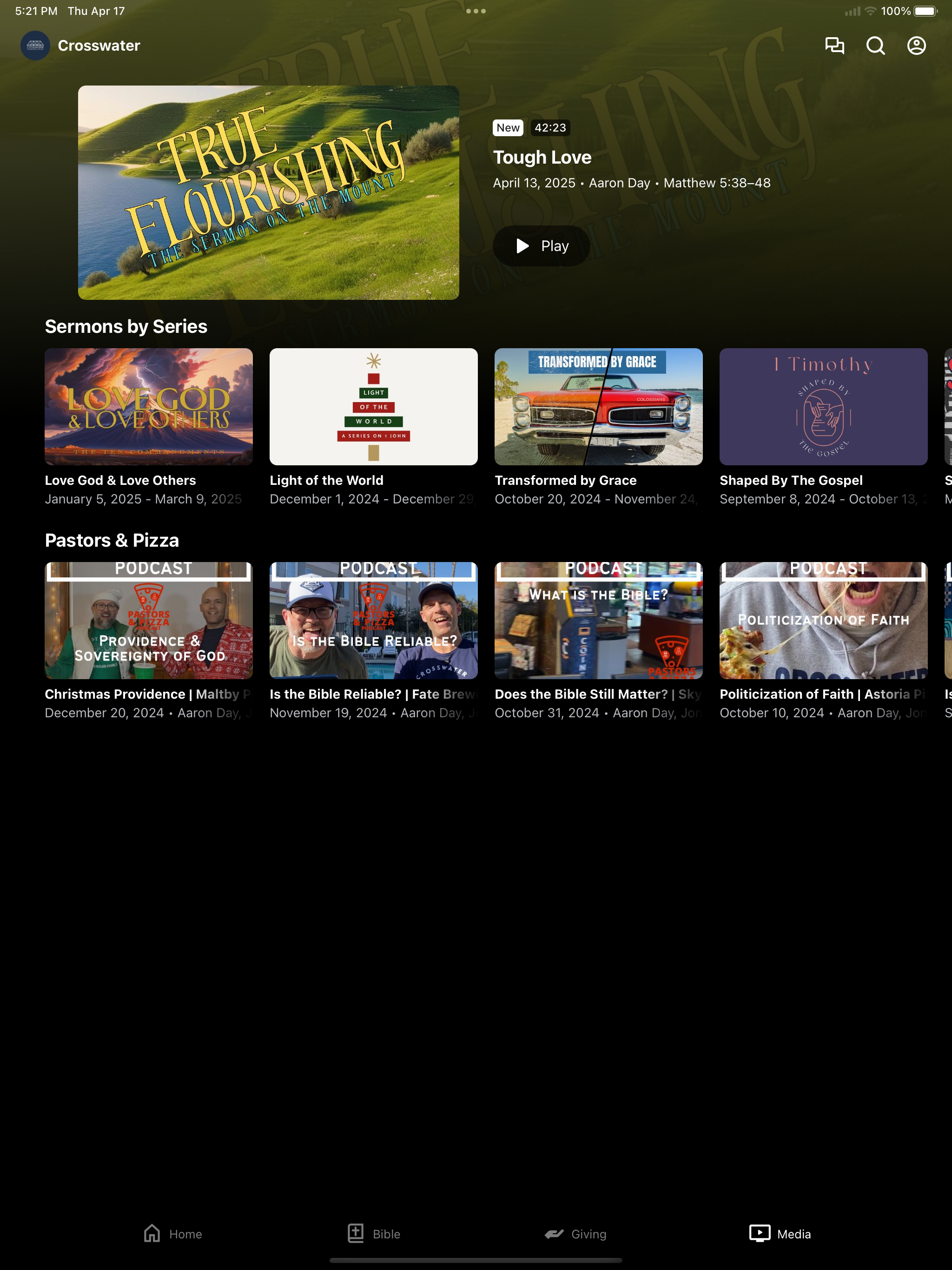 Crosswater Church App