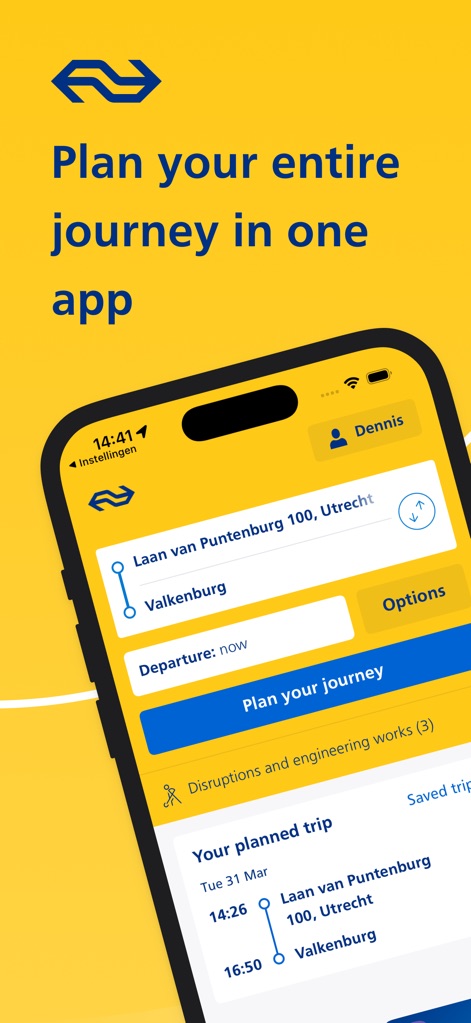 NS Travel Planner - The app streamlines travel with intuitive journey input fields and a clear "Your planned trip" summary for immediate confirmation.