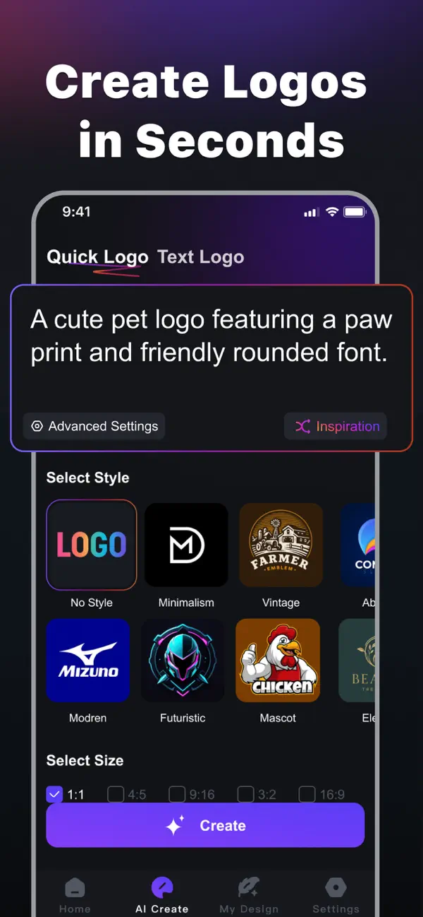 Screenshot #2 pour Create Logo Make Your Own Logo