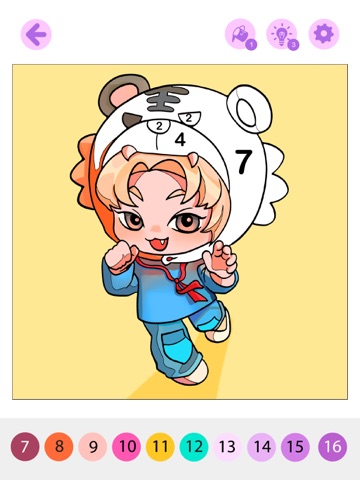 Chibi Idol Coloring by Number iPad screenshot