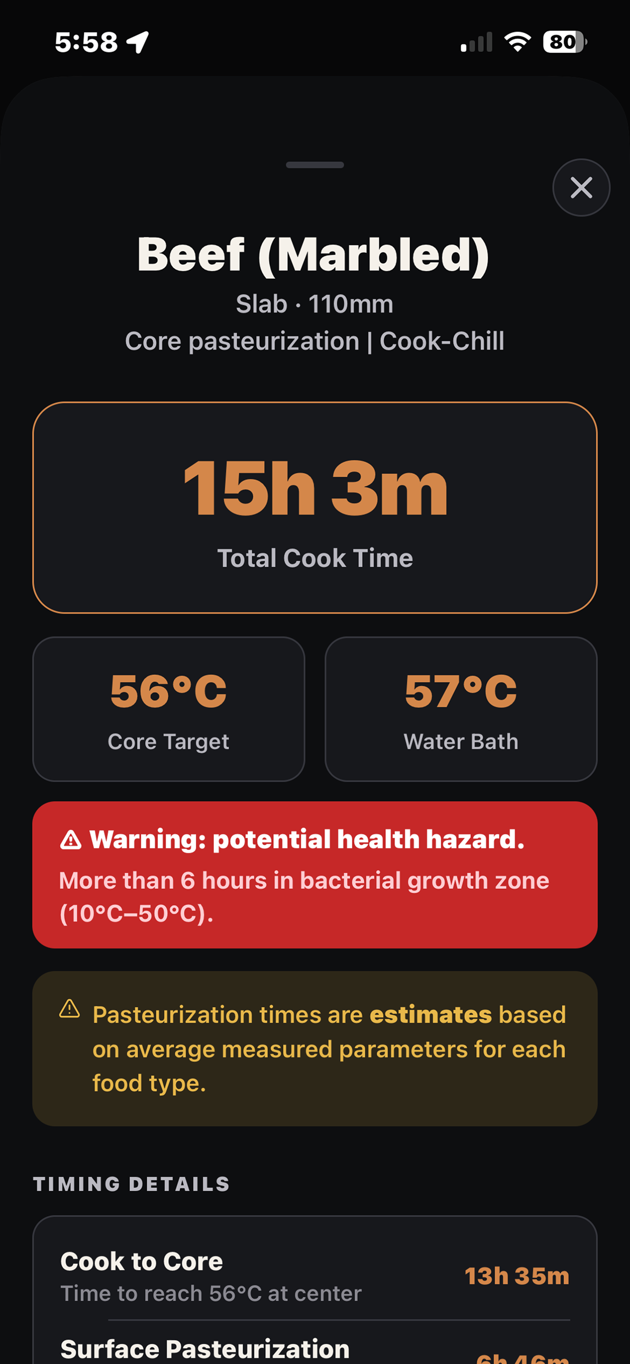 Underbelly Sous Vide Calc