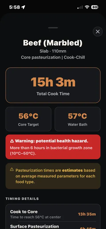 Underbelly Sous Vide Calc screenshot 9 of 9