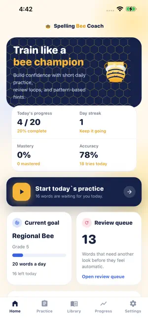 Spelling Bee Coach screenshot 1