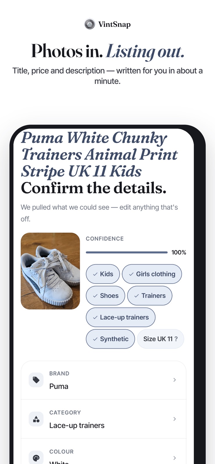 VintSnap: Sell on Vinted Fast iphone screenshot 1
