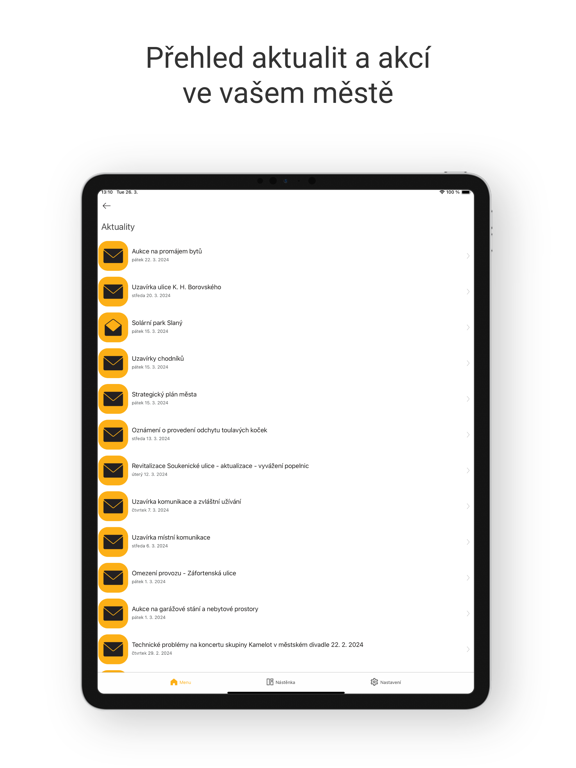 Slaný iPad screenshot 3 - News app
